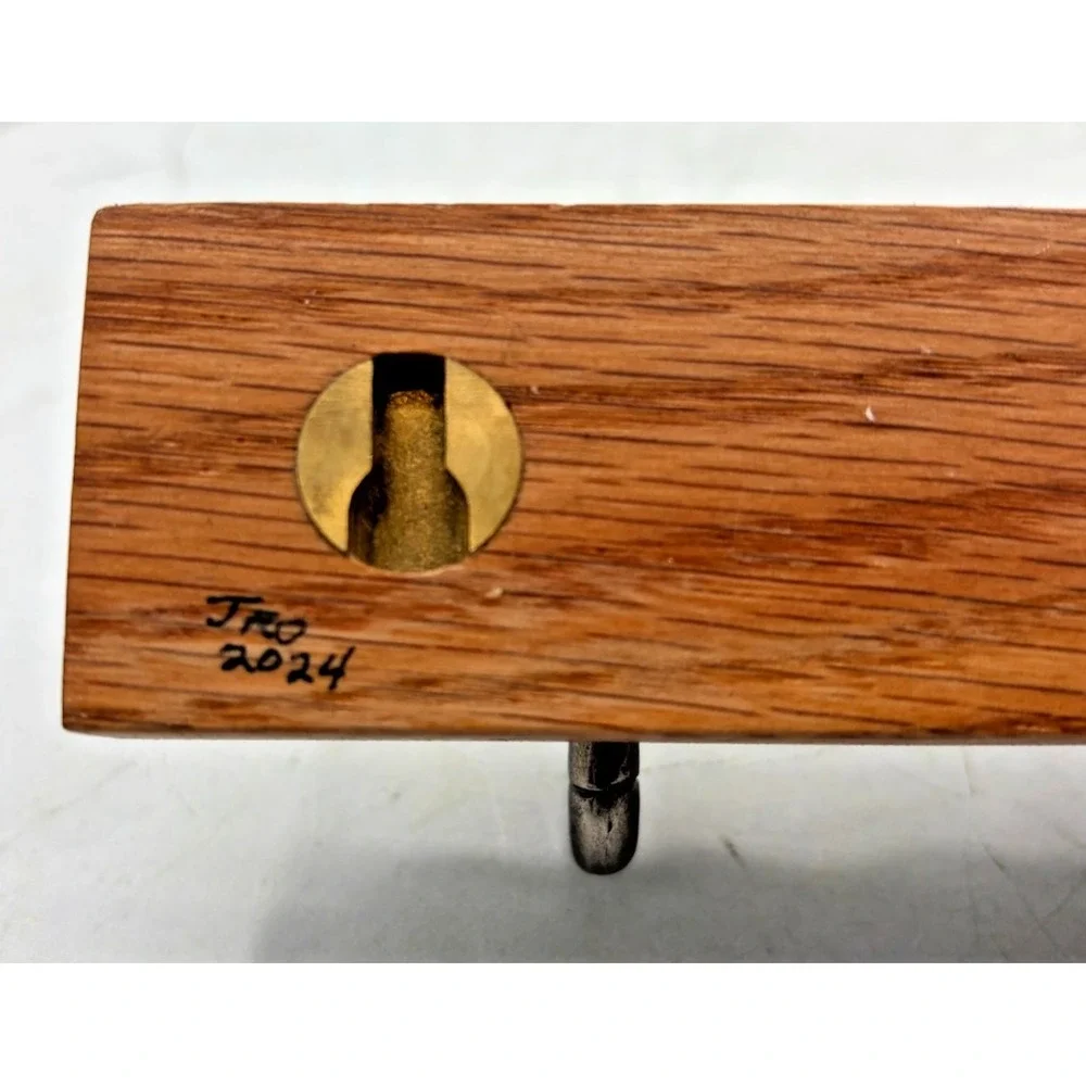 Artisan Signed Oak Dragonfly 3 Hook Key Rack Handmade 2024 Bradenton FL Bonefish